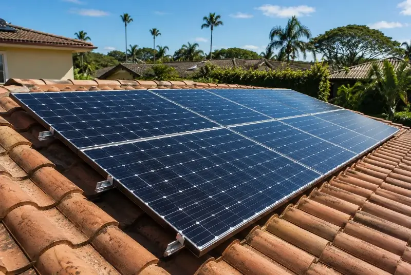 Installation de panneaux solaires au Palais